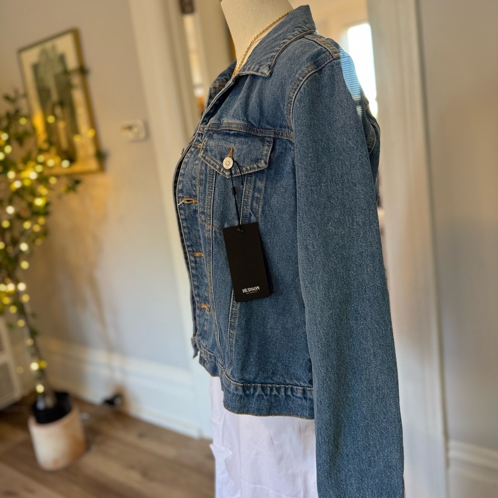 Hudson Jeans Blue Jean Jacket Cropped Classic - Picture 4 of 5